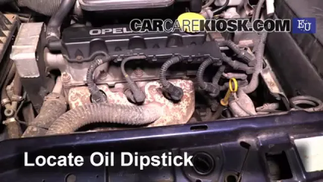 1999 Opel Astra Elegance 1.6L 4 Cyl. Aceite Controlar nivel de aceite